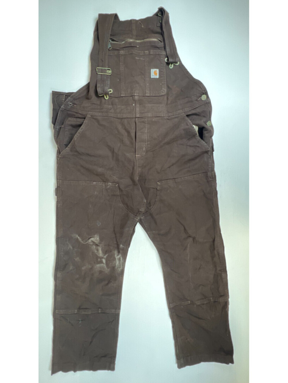 Carhartt Women's L Short Dark Brown Cotton Overalls Loose Fit Dungarees